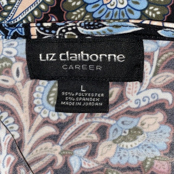 Liz Claiborne career floral top size large - Picture 5 of 6
